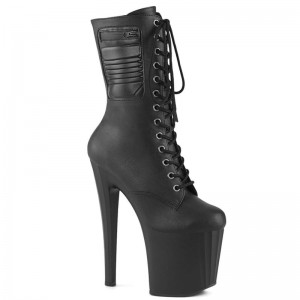 Pleaser Enchant-1040PK Vegan Leather Women's Heels Boots Black | NZ PJSUFC