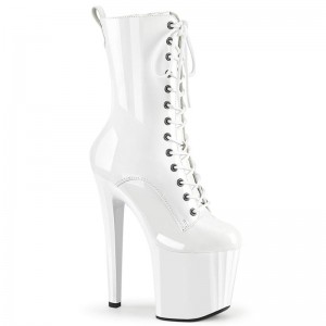 Pleaser Enchant-1040 Women's Heels Boots White | NZ HSOFRV