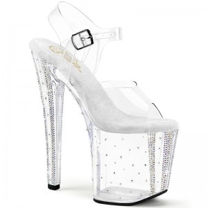 Pleaser Enchant-708RS-01 Women's Platform Heels Sandals Clear | NZ BDSVOY