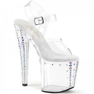 Pleaser Enchant-708RS-02 Women's Platform Heels Sandals Clear | NZ SHKXWP