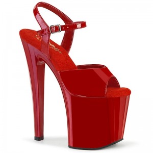 Pleaser Enchant-709 Women's Platform Heels Sandals Red | NZ YFZDOV