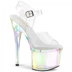 Pleaser Esteem-708RBP Women's Platform Heels Sandals Clear | NZ UVYNKL