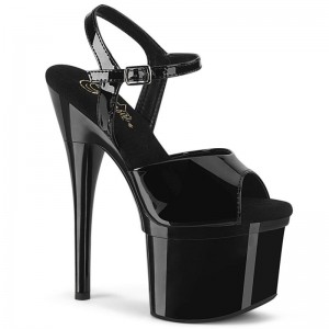 Pleaser Esteem-709 Women's Platform Heels Sandals Black | NZ HPAEQR