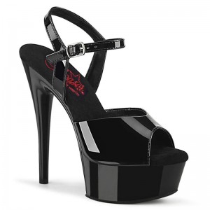 Pleaser Excite-609 Women's Platform Heels Sandals Black | NZ BALTCO