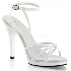 Pleaser Flair-436 Women's Heels Sandals White | NZ QVXZUL