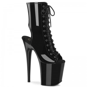 Pleaser Flamingo-1016 Women's Heels Boots Black | NZ IUSTNF