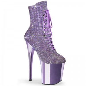 Pleaser Flamingo-1020CHRS Women's Heels Boots Purple | NZ YVOBSW