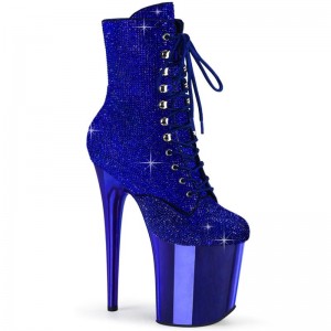 Pleaser Flamingo-1020CHRS Women's Heels Boots Blue | NZ KMJULO