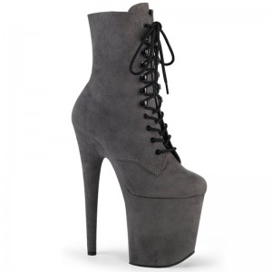 Pleaser Flamingo-1020FS Women's Heels Boots Grey | NZ GPZWLC