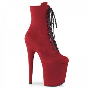 Pleaser Flamingo-1020FS Women's Heels Boots Red | NZ FRZTWH