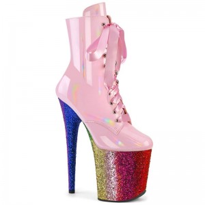 Pleaser Flamingo-1020HG Women's Heels Boots Pink / Multicolor | NZ PVUMBL