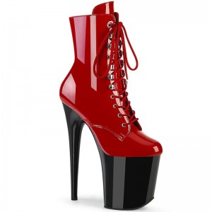 Pleaser Flamingo-1020 Women's Heels Boots Red / Black | NZ NDCEQF