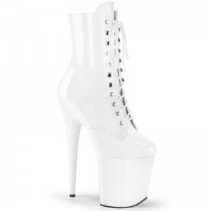 Pleaser Flamingo-1020 Women's Heels Boots White | NZ PBHGKA