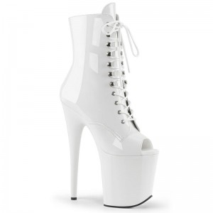 Pleaser Flamingo-1021 Women's Heels Boots White | NZ KVLFCY