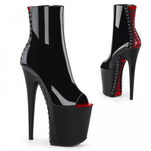 Pleaser Flamingo-1025 Women's Heels Boots Red / Black | NZ UTEMJI