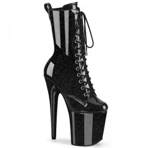 Pleaser Flamingo-1040GP Women's Heels Boots Black | NZ AGWLPO