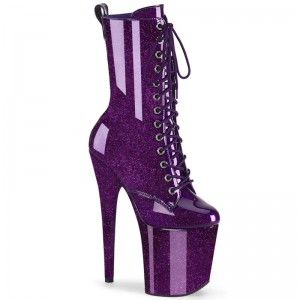 Pleaser Flamingo-1040GP Women's Heels Boots Purple | NZ SXHPIW