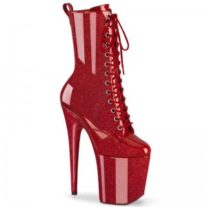 Pleaser Flamingo-1040GP Women's Heels Boots Red | NZ AUCSVB