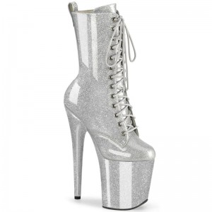 Pleaser Flamingo-1040GP Women's Heels Boots Silver | NZ CSQLWN