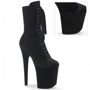 Pleaser Flamingo-1045VEL Women's Heels Boots Black | NZ ZUVDOF