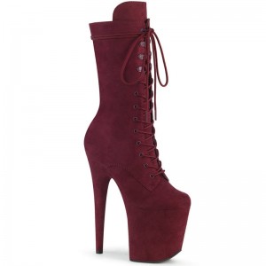 Pleaser Flamingo-1050FS Women's Heels Boots Burgundy | NZ YERNDI