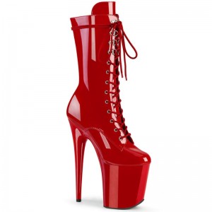 Pleaser Flamingo-1050 Women's Heels Boots Red | NZ HEBRLX