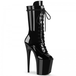 Pleaser Flamingo-1051 Women's Heels Boots Black | NZ QRUBIT