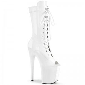 Pleaser Flamingo-1051 Women's Heels Boots White | NZ PMUKWB