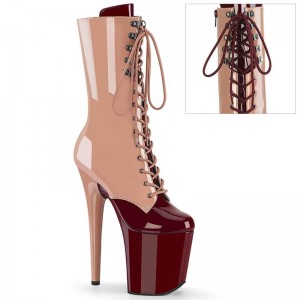 Pleaser Flamingo-1054DC Women's Heels Boots Pink / Burgundy | NZ ZRHAWY