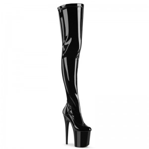 Pleaser Flamingo-4000 Women's Thigh High Boots Black | NZ MRNISU