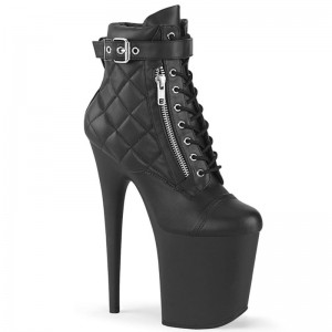 Pleaser Flamingo-800-05 Vegan Leather Women's Heels Boots Black | NZ ICTMFB