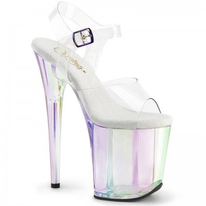 Pleaser Flamingo-808HT Women's Platform Heels Sandals Clear | NZ BGNZHI