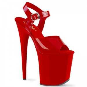 Pleaser Flamingo-808N Women's Platform Heels Sandals Red | NZ ACQTGP