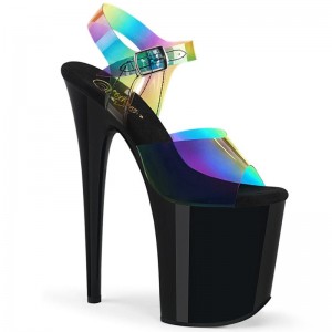 Pleaser Flamingo-808RB Women's Platform Heels Sandals Multicolor / Black | NZ RCYVAU