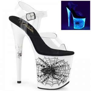 Pleaser Flamingo-808SW Women's Platform Heels Sandals White / Clear | NZ FPMNZY