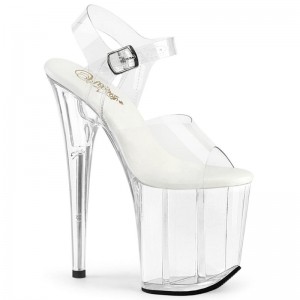 Pleaser Flamingo-808VL Women's Platform Heels Sandals Clear | NZ YHVSPJ