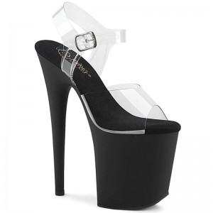 Pleaser Flamingo-808 Women's Platform Heels Sandals Black | NZ KOGDFX