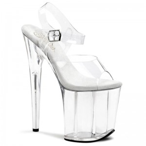 Pleaser Flamingo-808 Women's Platform Heels Sandals Clear | NZ YOSPAH