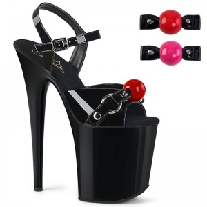 Pleaser Flamingo-809GB Women's Platform Heels Sandals Black | NZ YIAQVR