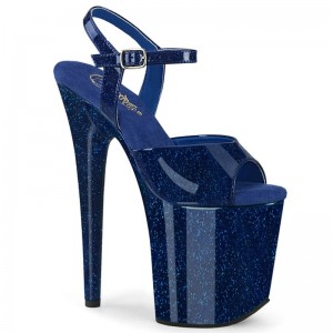 Pleaser Flamingo-809GP Women's Platform Heels Sandals Navy | NZ JDZUKI