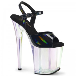 Pleaser Flamingo-809HT Women's Platform Heels Sandals Black | NZ JOFLPC