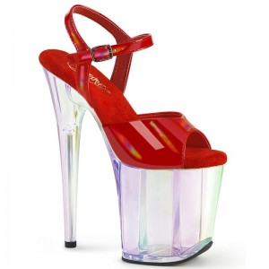 Pleaser Flamingo-809HT Women's Platform Heels Sandals Red | NZ RNMCPW