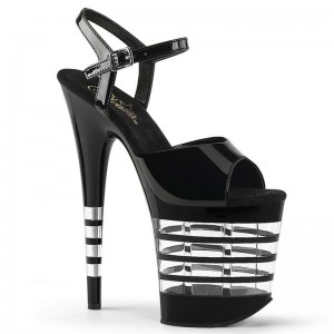 Pleaser Flamingo-809LN Women's Platform Heels Sandals Black | NZ FPXGTS