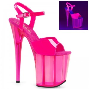 Pleaser Flamingo-809UVT Women's Platform Heels Sandals Pink | NZ UGEBKV