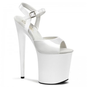 Pleaser Flamingo-809 Women's Platform Heels Sandals White | NZ HKAEFS