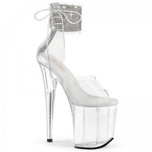 Pleaser Flamingo-824RS Women's Platform Heels Sandals Clear | NZ JVOXSY