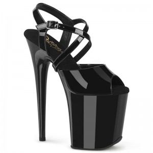 Pleaser Flamingo-824 Women's Platform Heels Sandals Black | NZ VQBFJT