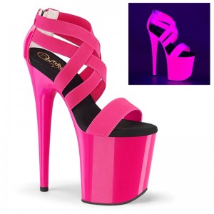 Pleaser Flamingo-869UV Women's Platform Heels Sandals Pink | NZ SRIDFU