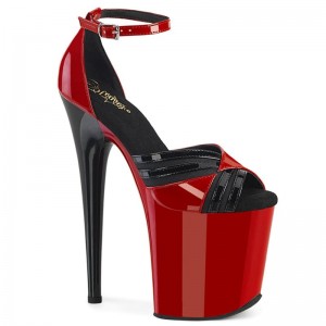 Pleaser Flamingo-884 Women's Platform Heels Sandals Red / Black | NZ RIGSQA