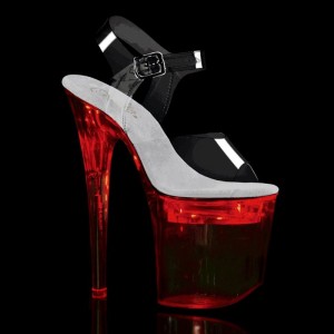 Pleaser Flashdance-808 Women's Platform Heels Sandals Clear | NZ WDVSUH